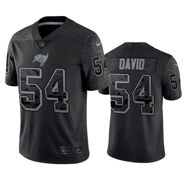 Men's Tampa Bay Buccaneers #54 Lavonte David Black Reflective Limited Stitched Jersey